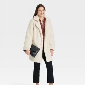 A New Day Cream Sherpa Teddy Coat